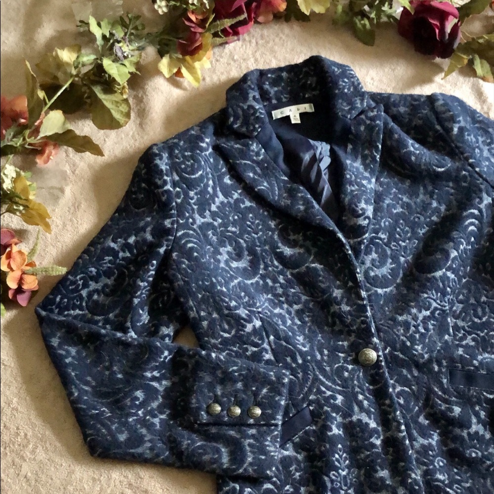 CAbi | Velvet-Damask Blazer Jacket